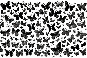 butterflies and stars tattoo idea