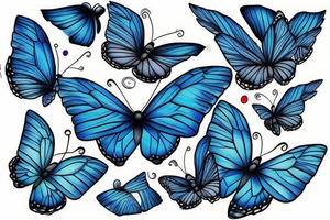 blue butterflies tattoo idea
