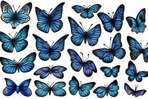 blue butterflies tattoo idea