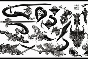 Sword  Chinese god of war tattoo idea