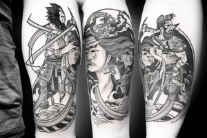 Sword  Chinese god of war tattoo idea