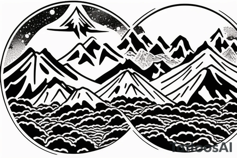 snow globe with mountains in it saying adventure more tattoo idea