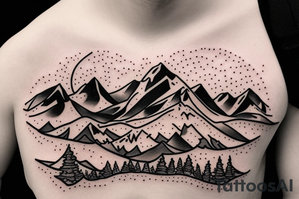 snow globe with mountains in it saying adventure more tattoo idea
