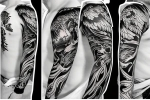 angel and devil combined tattoo idea