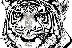 Linea Tiger indigeonus mask tattoo idea