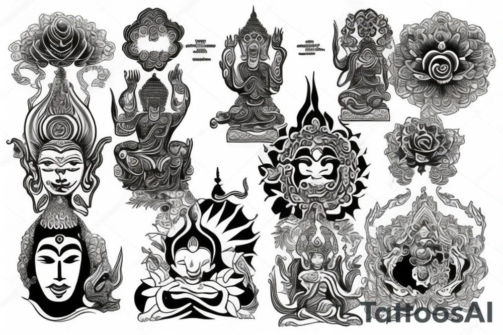 Mysticism Buddhism tattoo idea