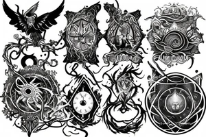 magic fantasy time peice  on the upper chest tattoo idea