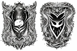 magic fantasy time peice  on the upper chest tattoo idea