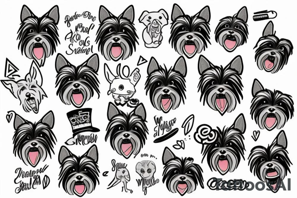 Yorkie with his tongue out tattoo idea