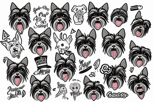Yorkie with his tongue out tattoo idea