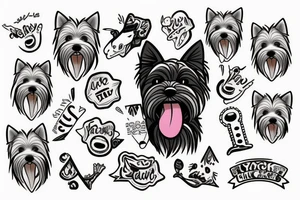 Yorkie with his tongue out tattoo idea