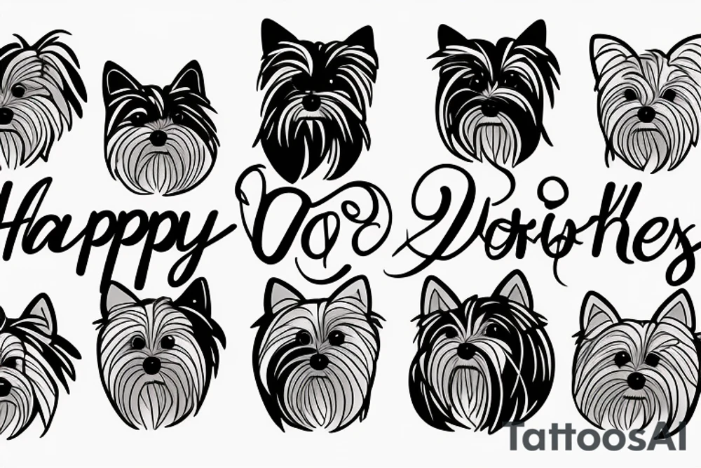 Happy yorkies tattoo idea