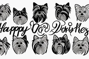Happy yorkies tattoo idea