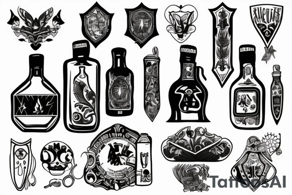 Anti alcohal sober bottle tattoo idea