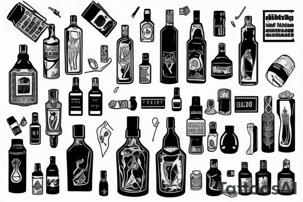 Anti alcohal sober bottle tattoo idea