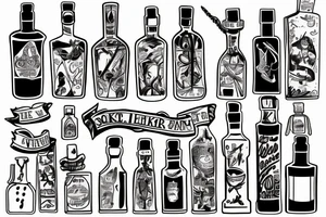 Anti alcohal sober bottle tattoo idea