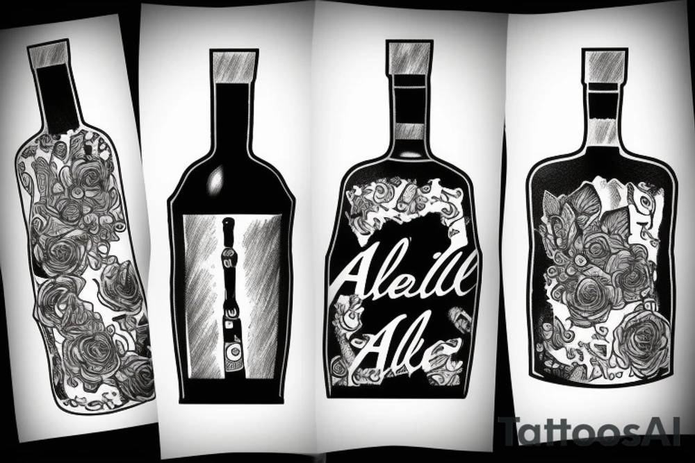 Anti alcohal sober bottle tattoo idea