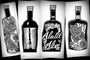 Anti alcohal sober bottle tattoo idea