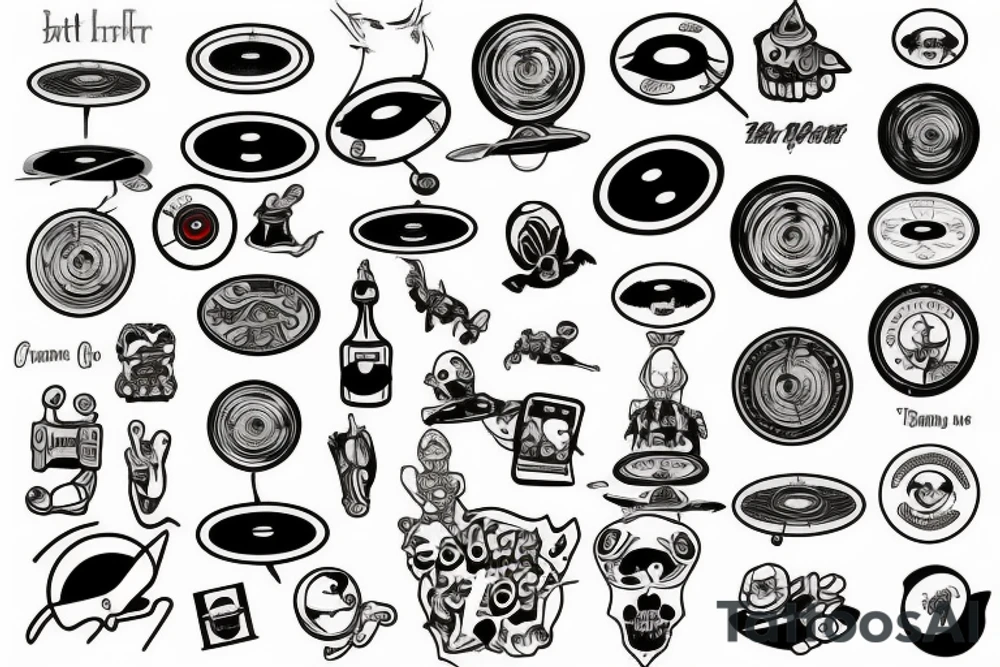 Bitten vinyl record tattoo idea