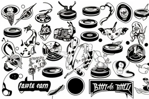 Bitten vinyl record tattoo idea