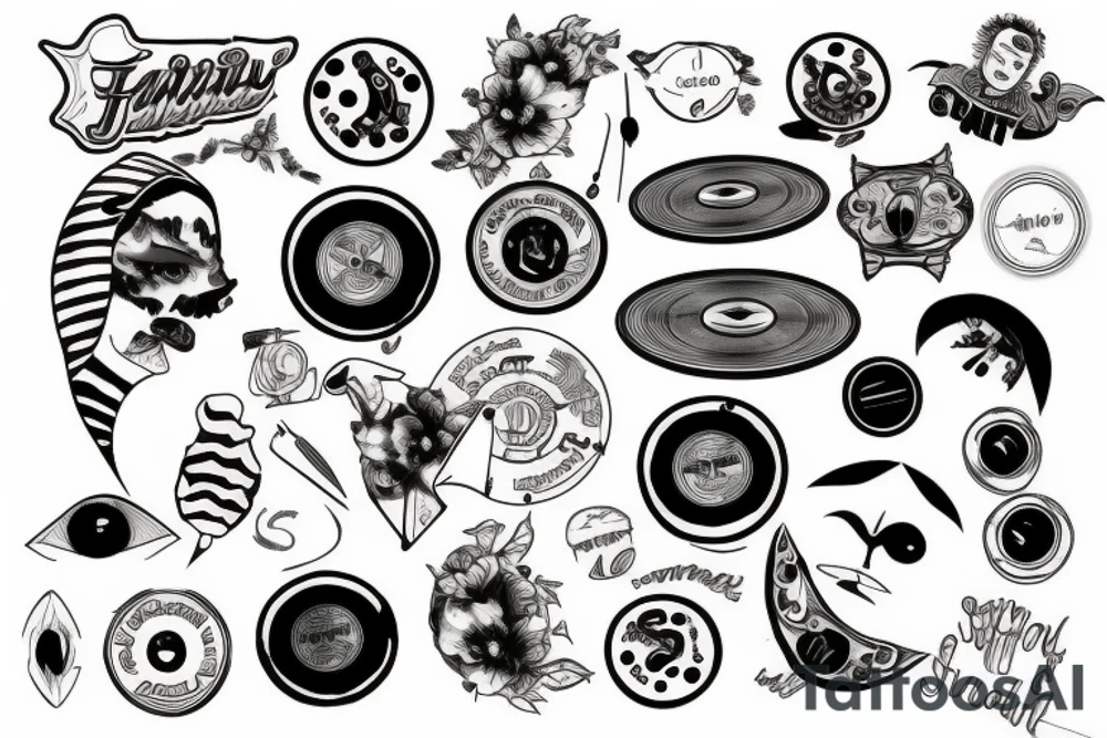 Bitten vinyl record tattoo idea