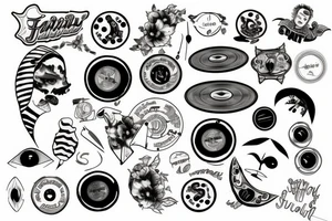 Bitten vinyl record tattoo idea