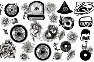Bitten vinyl record tattoo idea