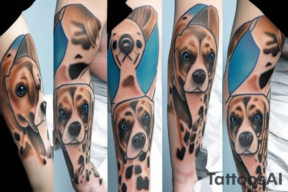 Rio blue eyed beagle tattoo idea