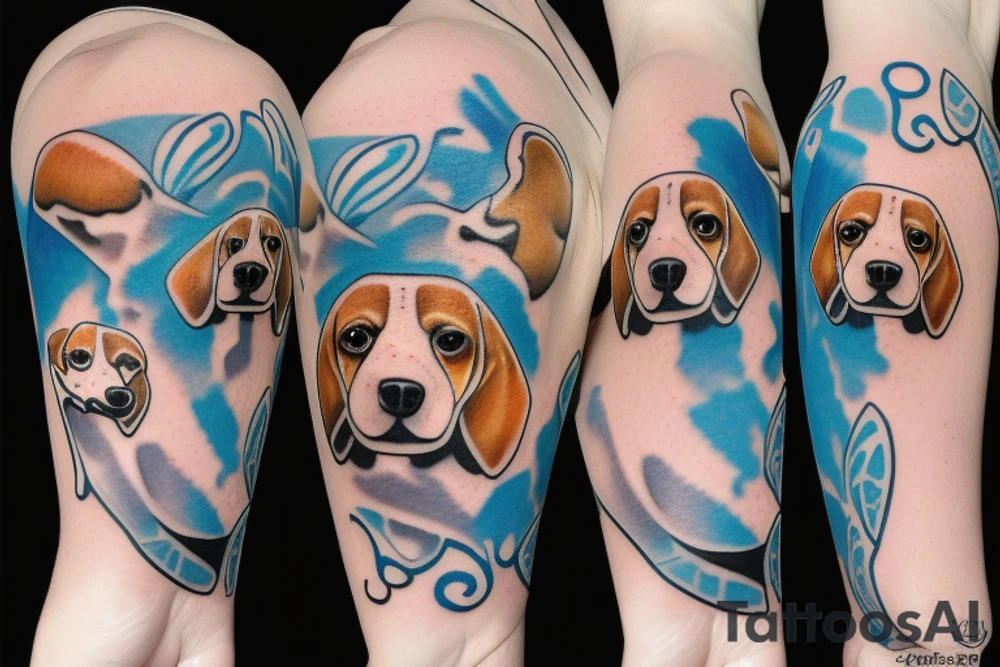 Rio blue eyed beagle tattoo idea