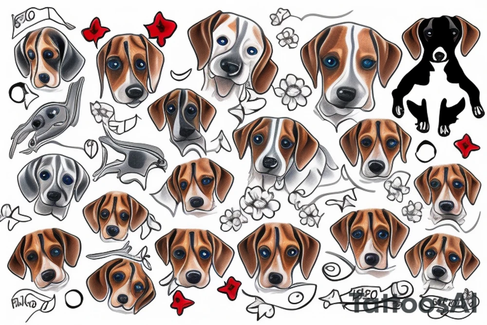 Rio blue eyed beagle tattoo idea