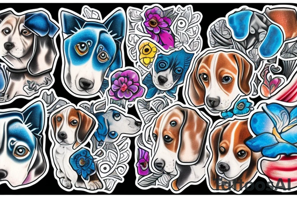 Rio blue eyed beagle tattoo idea