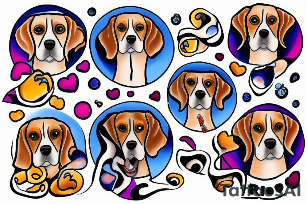 Rio blue eyed beagle tattoo idea