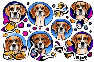 Rio blue eyed beagle tattoo idea