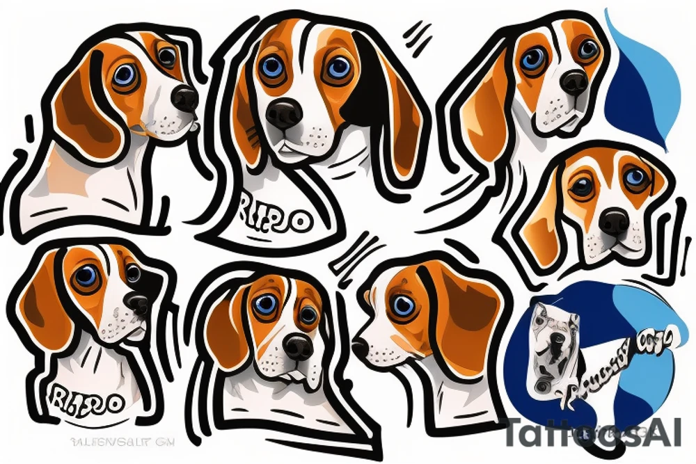 Rio blue eyed beagle tattoo idea