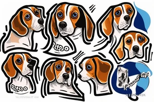 Rio blue eyed beagle tattoo idea