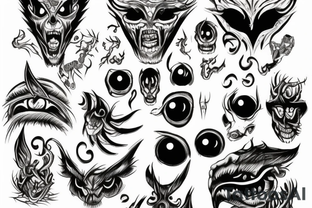 Demon eyes tattoo idea