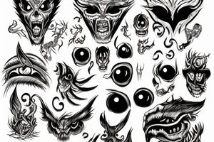 Demon eyes tattoo idea