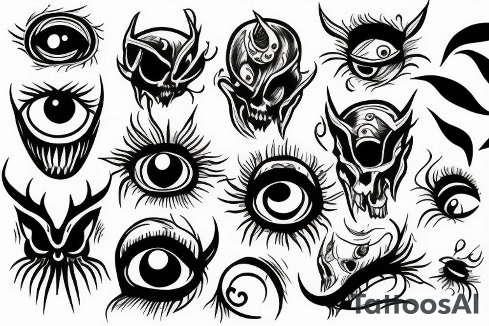 Demon eyes tattoo idea