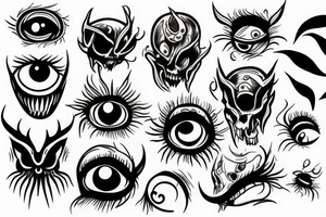 Demon eyes tattoo idea