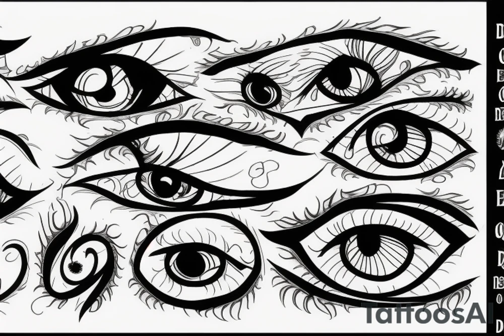 Demon eyes back tattoo idea