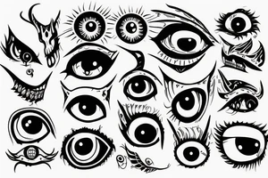 Demon eyes back tattoo idea