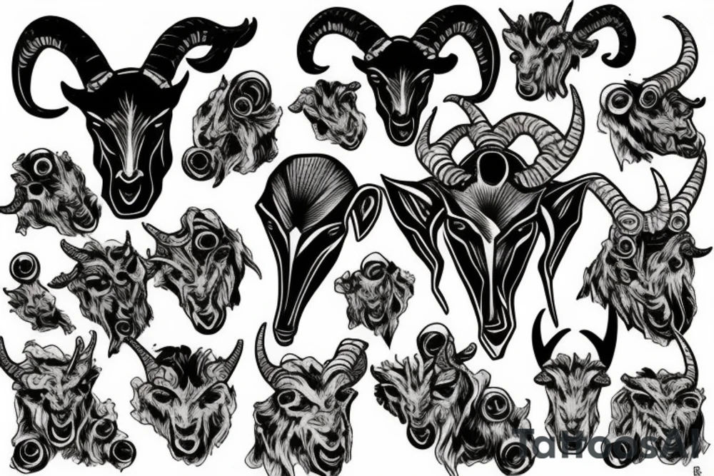 Doom game goat head tattoo idea