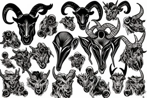 Doom game goat head tattoo idea