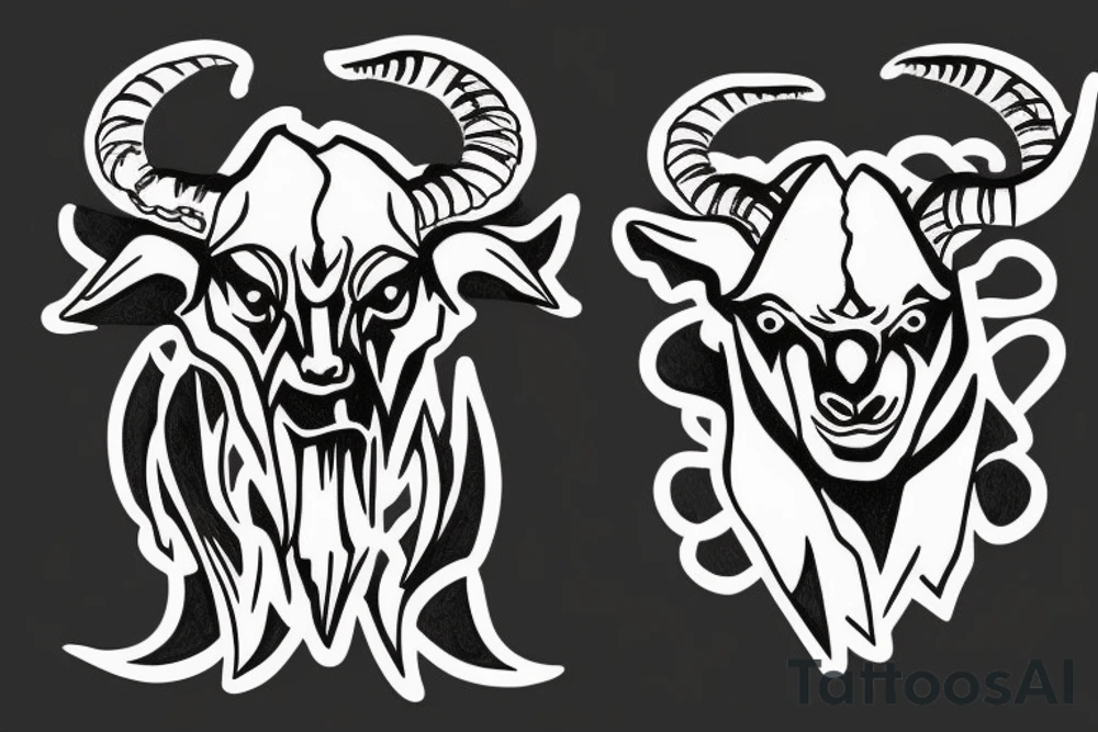 Doom game goat head tattoo idea