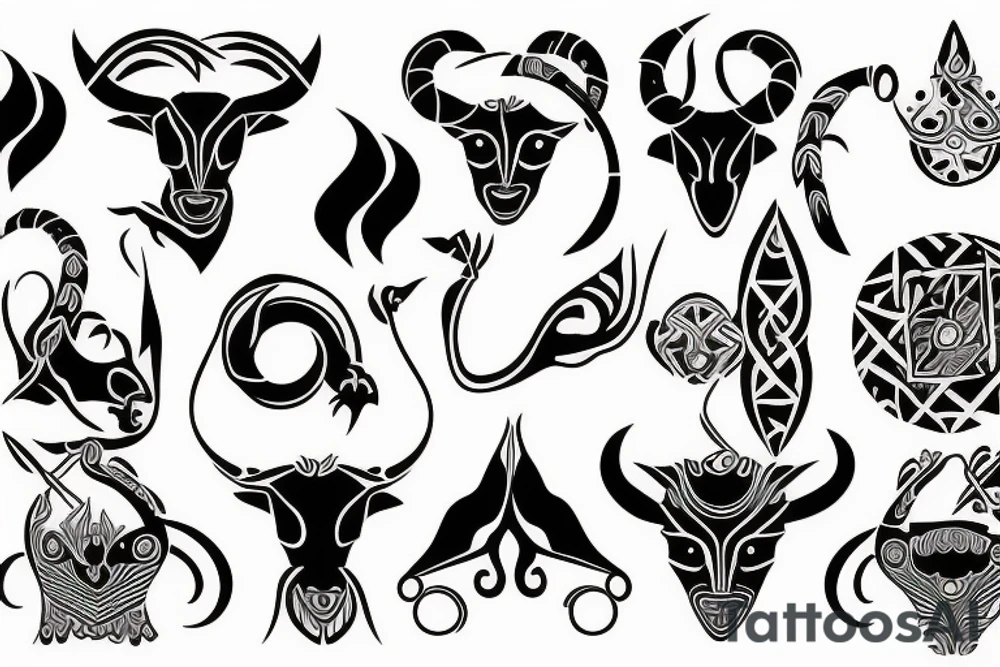 Saggitarius capricorn and cancer tattoo idea