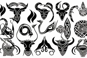 Saggitarius capricorn and cancer tattoo idea