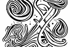 Hourglass with chains around them, with waves and sand inside tattoo idea