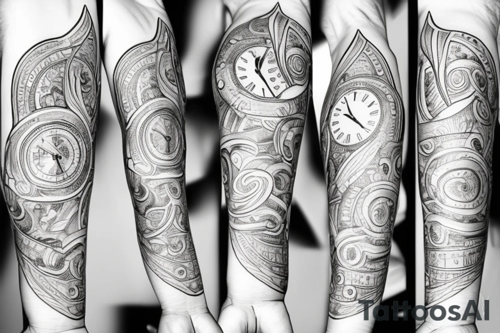 Time and money forearm tattoo idea
