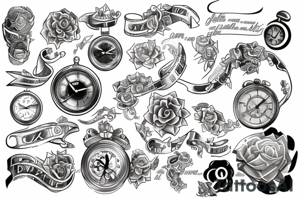 Time and money forearm tattoo idea