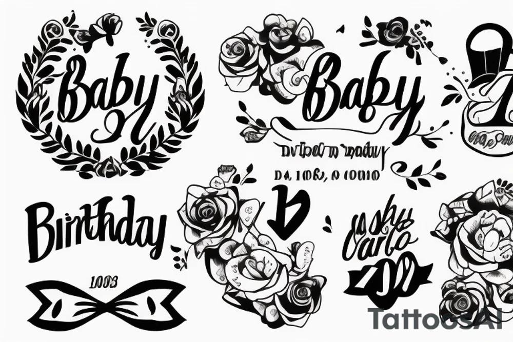 Baby Birthday date tattoo idea